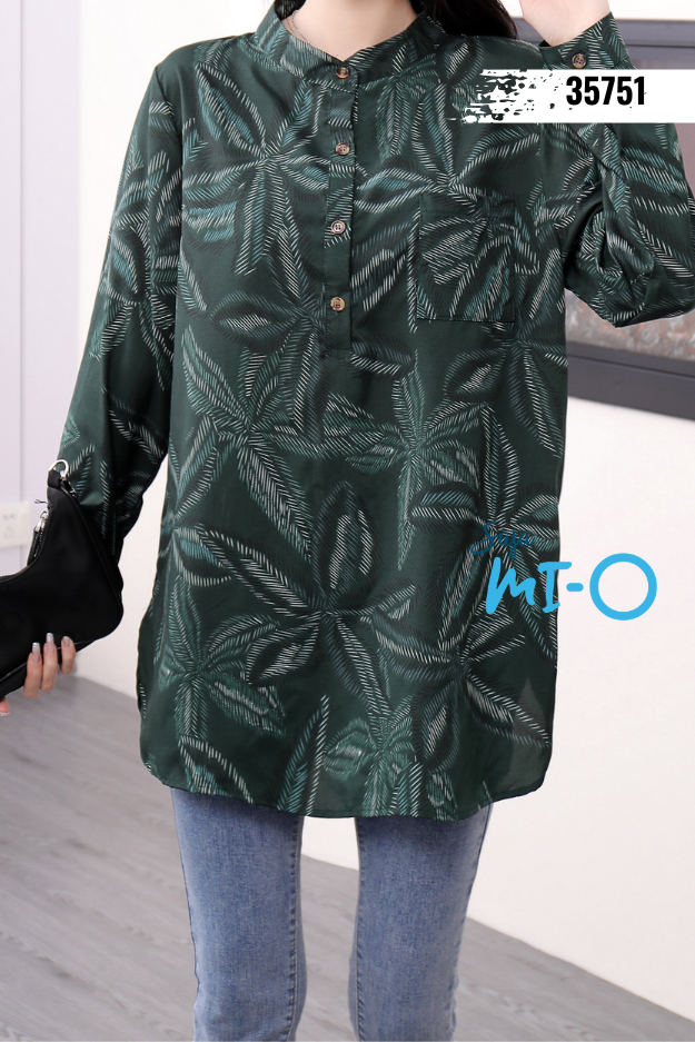 Large Leaves and Small Polka Dots Design Top
