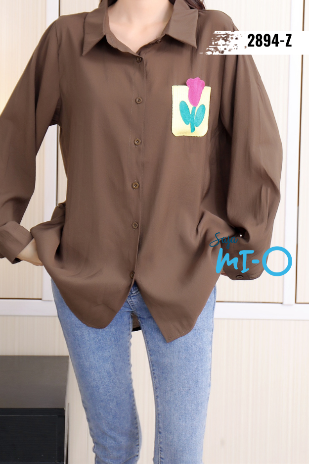 Pink Floral Single Pocket Shirt