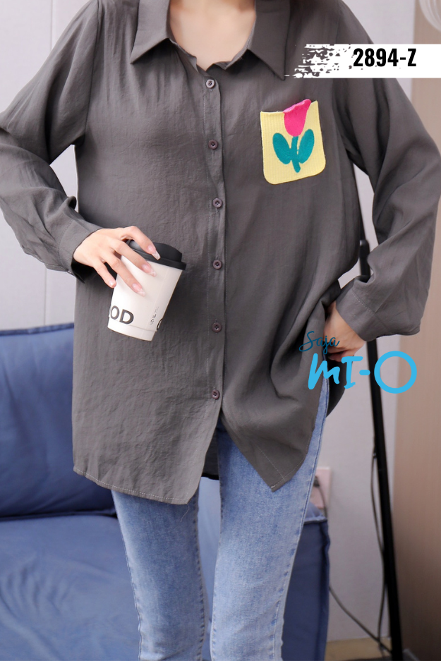 Pink Floral Single Pocket Shirt