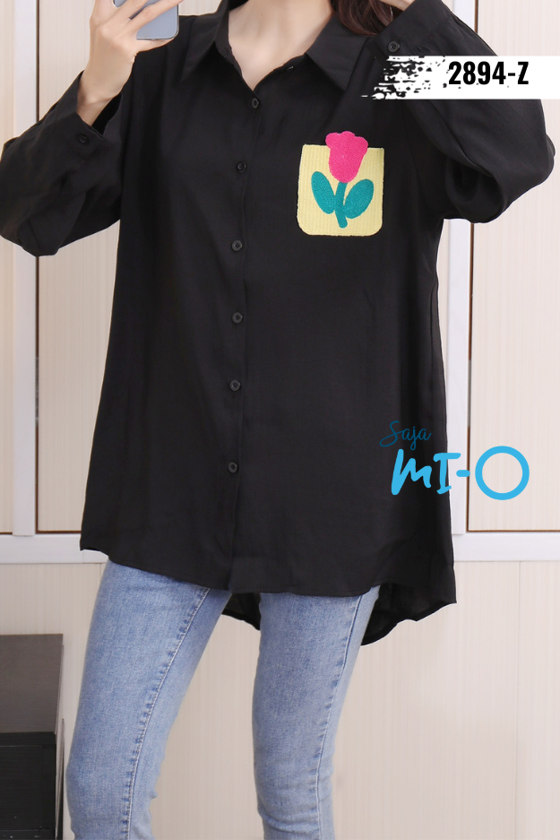 Pink Floral Single Pocket Shirt