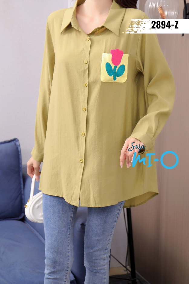 Pink Floral Single Pocket Shirt