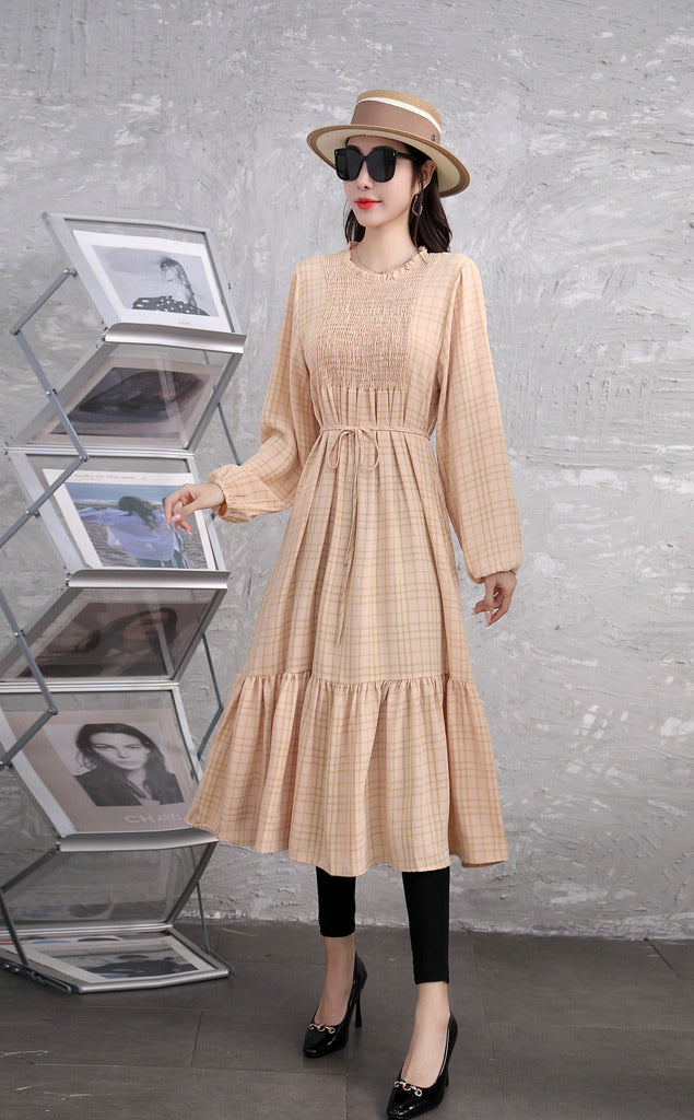 French Pleated Midi Dress