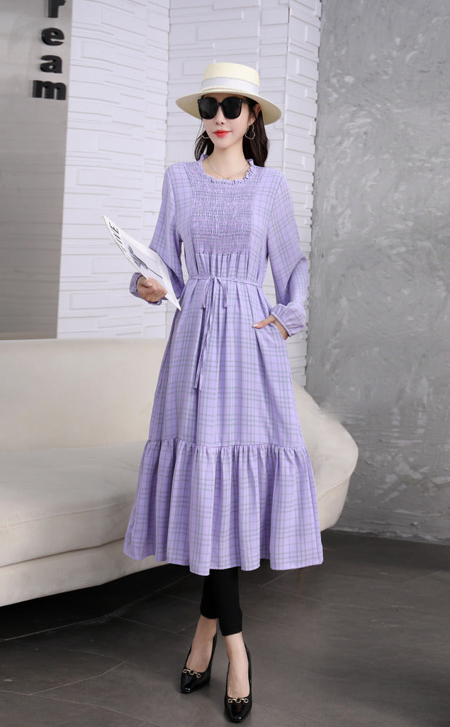 French Pleated Midi Dress