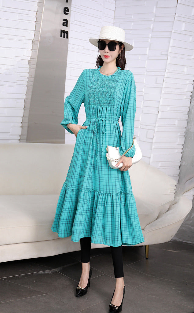 French Pleated Midi Dress