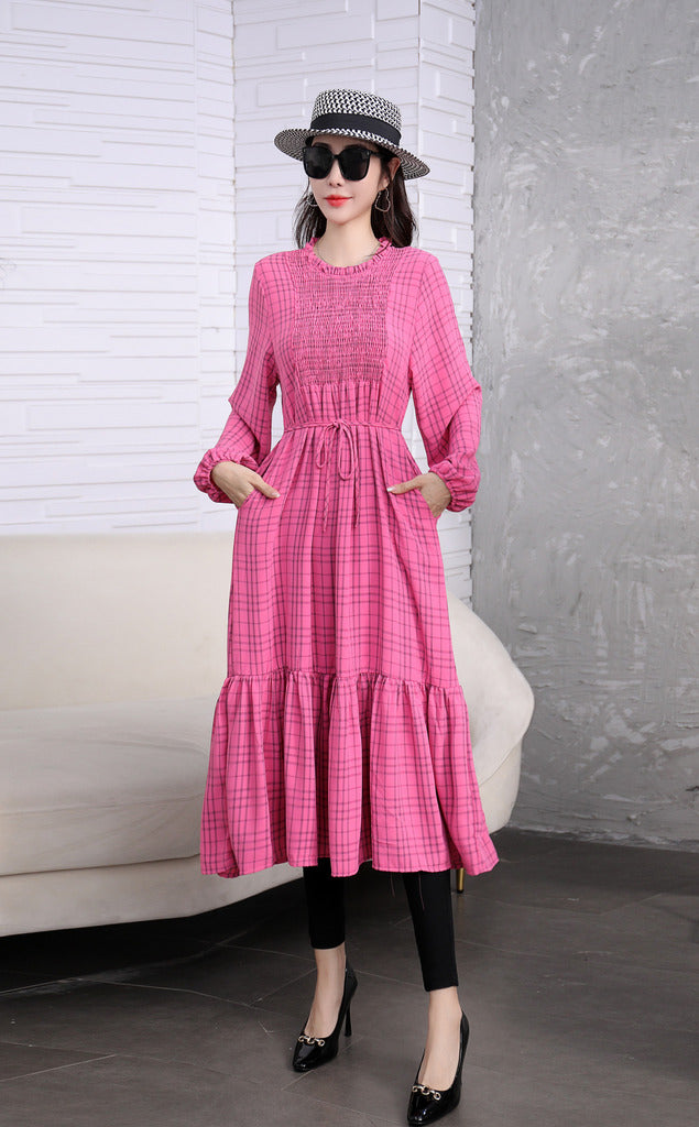 French Pleated Midi Dress