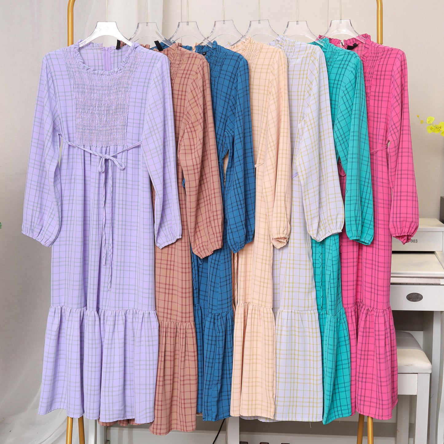 French Pleated Midi Dress