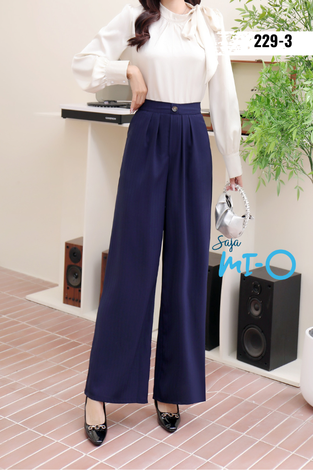 High-waisted premium wide-leg trousers