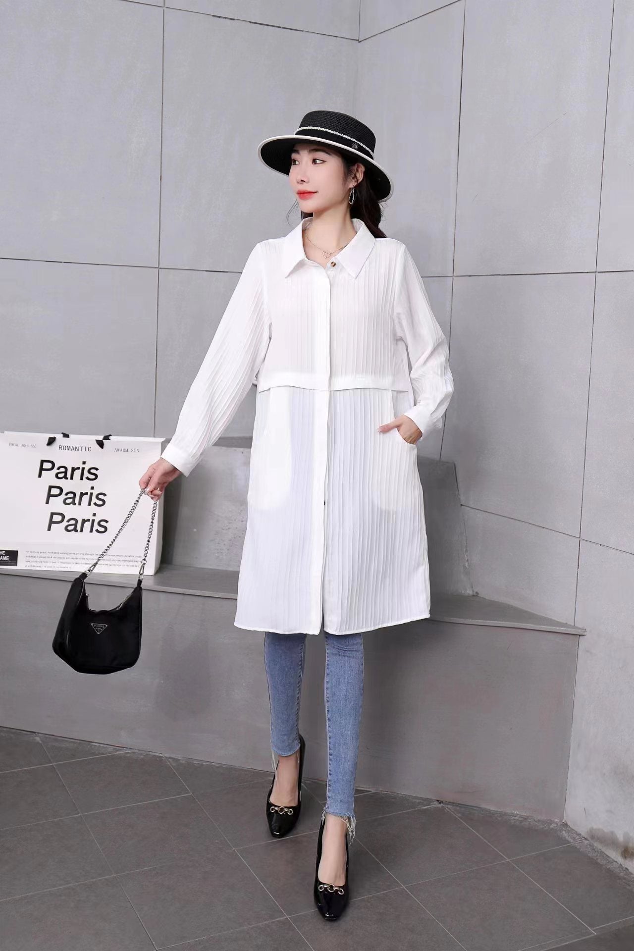 Button Down Long Top