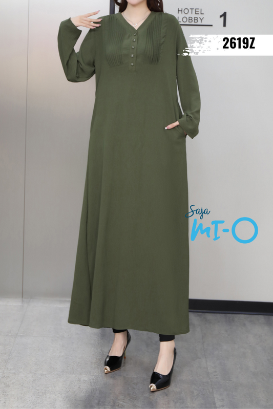 Muslim V-Neck Midi Dress