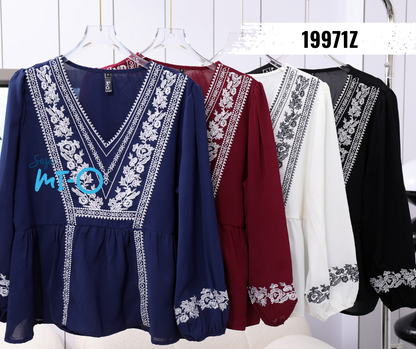 Muslimah Embroidery Top